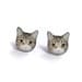 Cute Short-hair Yellow Eyes Cat Kitten Stud Earrings - A14E84 Made To Order