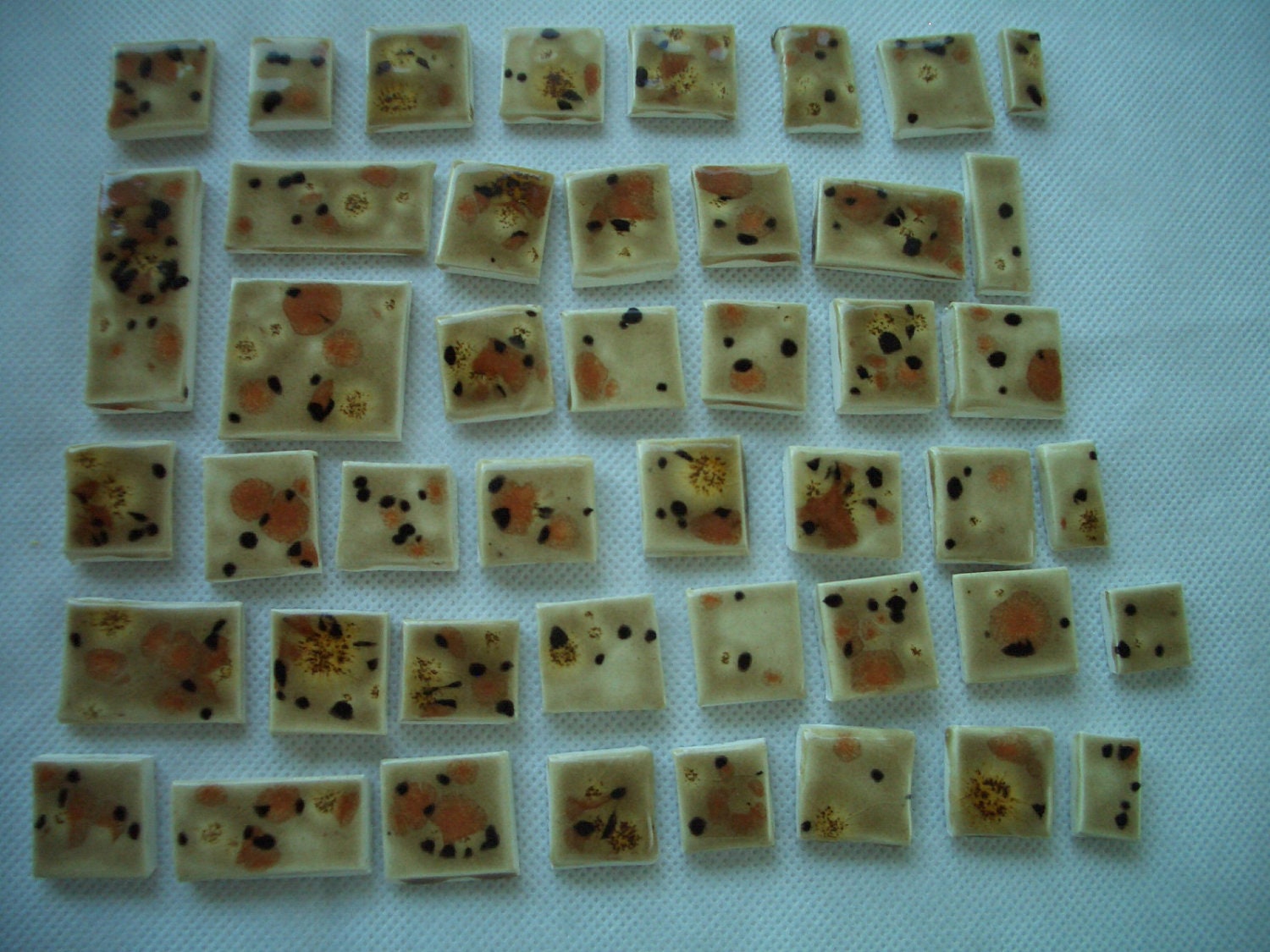 45S - LARGE 45-pc SAFARI Squares - Ceramic Mosaic Tile Set