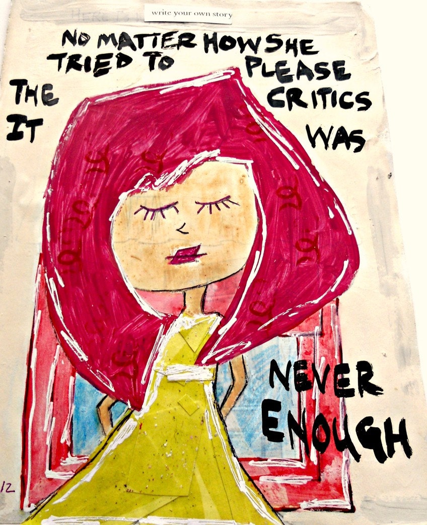 Mixed Media Original 7x9 Empowered Girl Altered Book Friendship Soul Art Words