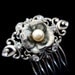 Wedding hair comb, bridal hair comb, vintage style hair comb, flower hair comb, bridal fascinator, antique silver