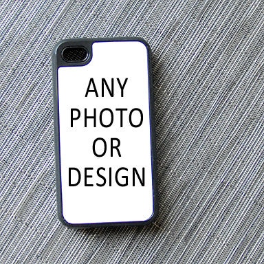 Hybrid iPhone 4 or 4S Case - Plastic Shell w/ Rubber Silicone Liner Personalized with your Photo or any of our Designs