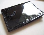 Hand Stitched Glossy Patent Leather Wallet in Black