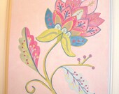 Baby nursery decor Children wall art Nursery art paintings Kids girls room decor Nursery wall art 11 x 14 pink lilac floral "summer flowers"