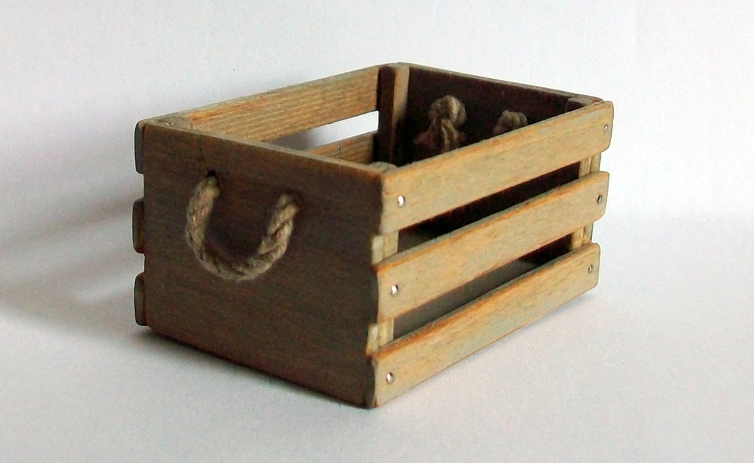Miniature Crate with Rope Handles (1 inch dollhouse scale)