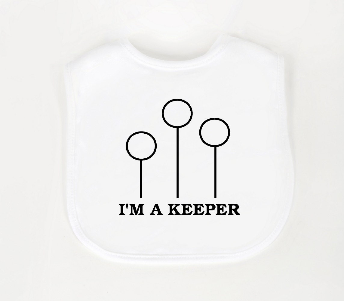 Harry Potter bib I'm a keeper (Quidditch inspired)