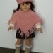 SALE - Pink sweater poncho and beret fit American Girl