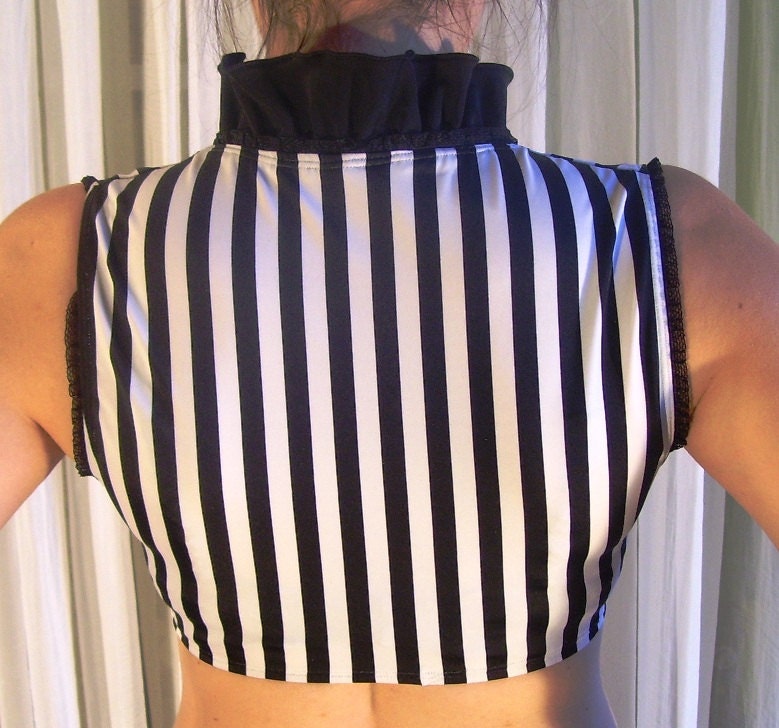 Underbust stretch vest - YOUR SIZE - 1/2" black and white stripes