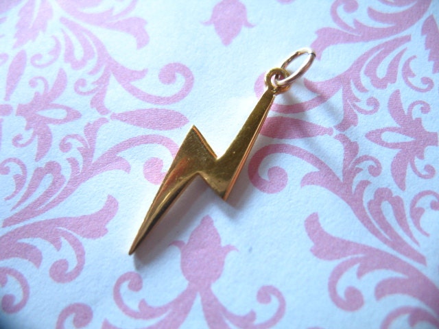 Shop Sale.. 24k Gold Vermeil LIGHTNING BOLT Pendants Charms, 1 pc, LARGE, 29x6.5 mm, harry potter designer mila kunis fall winter art