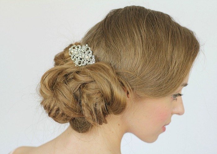 Pearl Rhinestone Bridal Hair Comb, Wedding Bridal Comb, Vintage Wedding Hair , Crystal Hair Comb , vintage wedding hair - Style 255