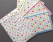 Notecard Set: 4 Blank Notecards with Matching Embellished Envelopes, Packaged in a Unique Fabric Envelope - Super Star