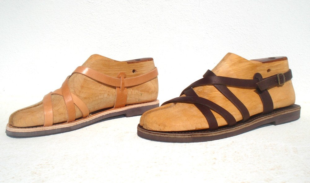 Grecian handmade leather sandals for men from Greece