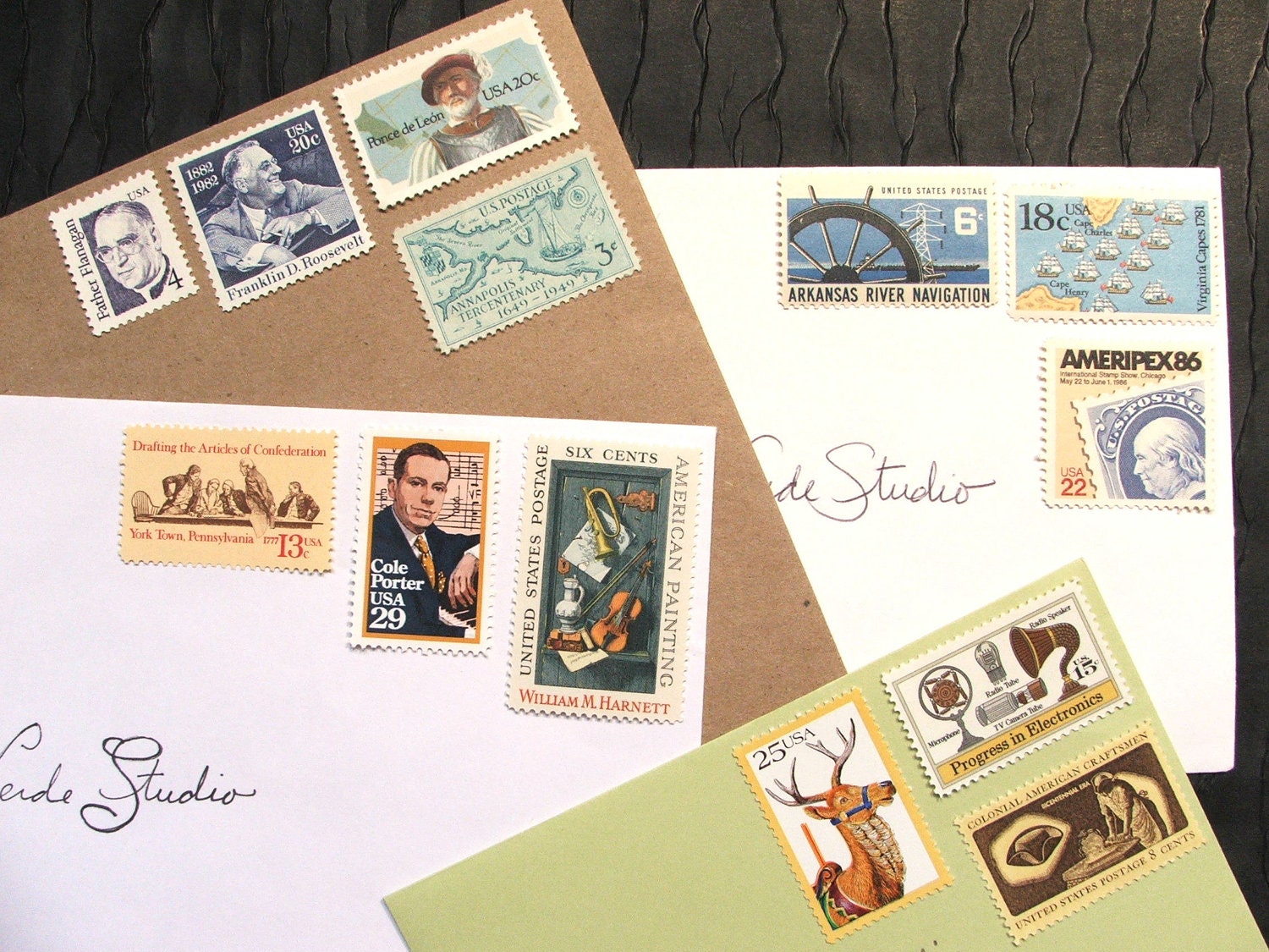 GRAB BAG .. random eclectic mix .. UNused Vintage Postage Stamps .. to post 20 envelopes