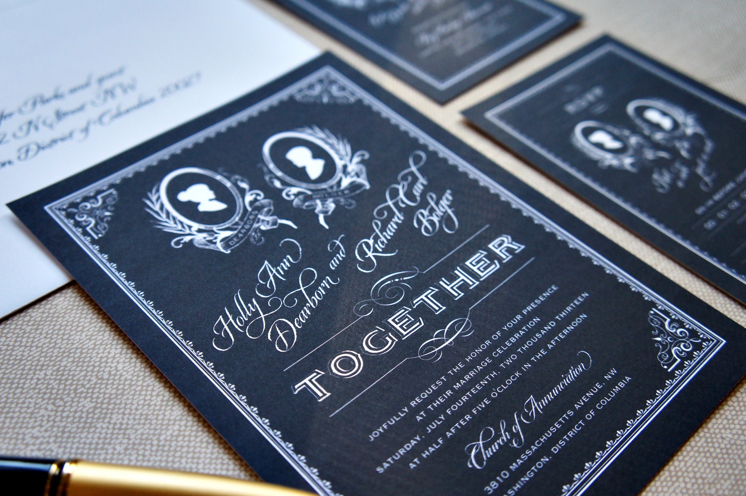 Bride and Groom Silhouette Wedding Invitations
