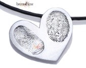 Sterling Silver Custom Fingerprint Heart Pendant
