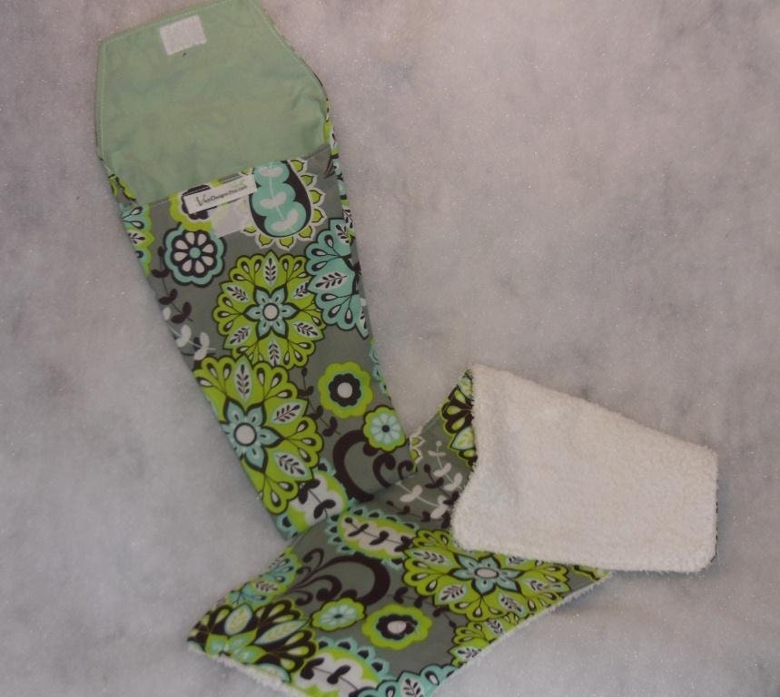 Diaper and Wipes Case Sleeve and Burp Cloth Set in Grey, Lime, and White fabric - Ready to Ship