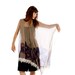 Mauve Irisis hand painted silk chiffon Shawl and Tunic - Plum Irises on beige. One size fits All.