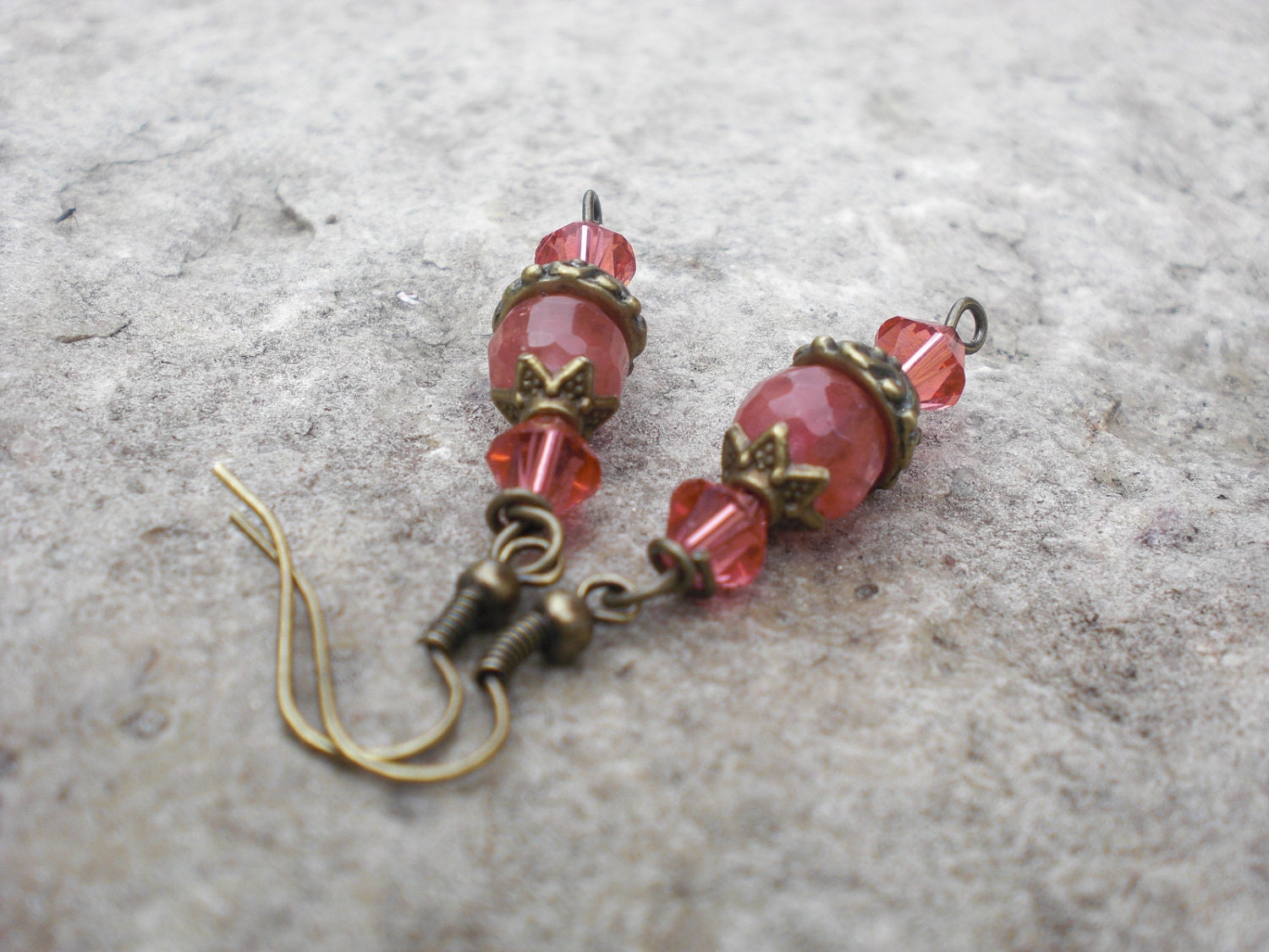 Sparkling Coral Earrings