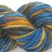HALF OFF SALE thick and thin bulky handspun yarn Bristol blue brown gold merino wool yarn, 60 yards