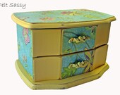 Refurbished Jewelry Box Small - Flores - by FeltSassy