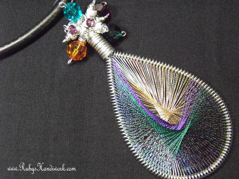 Sterling Silver Earrings, Handmade Thread Earrings, Swarovski Crystals Earrings, Gift Box RubysHandiwork.com