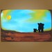Holding On - HUGE 36 x 24, Heavy Textured Acrylic Art PAINTING on canvas, Contemporary Earthy Elephant Art, Kids Nursery