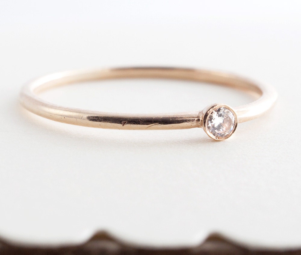 Diamond Ring, Petite Ring, Gold Ring, Small Diamond Ring, Stacking Ring, Engagement Ring, Tula Jewelry.