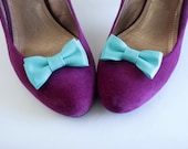 bow shoe clips in turquoise