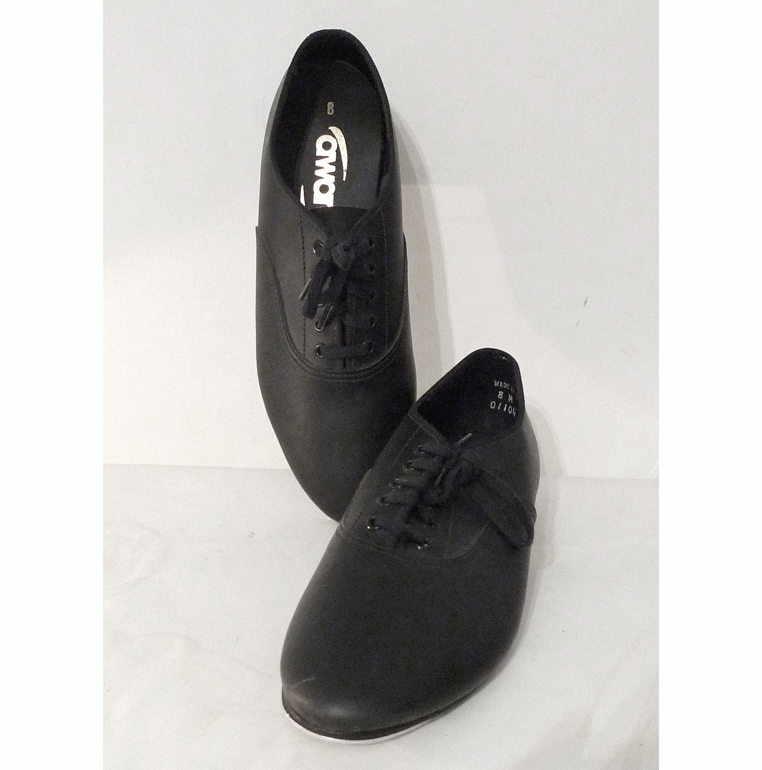 Award Black Tap Shoes/Oxford Flat Shoes/ Lace-Up Brogues a la Annie Hall, Gene Kelly, Sz 8 Mens/ 9 Wom US