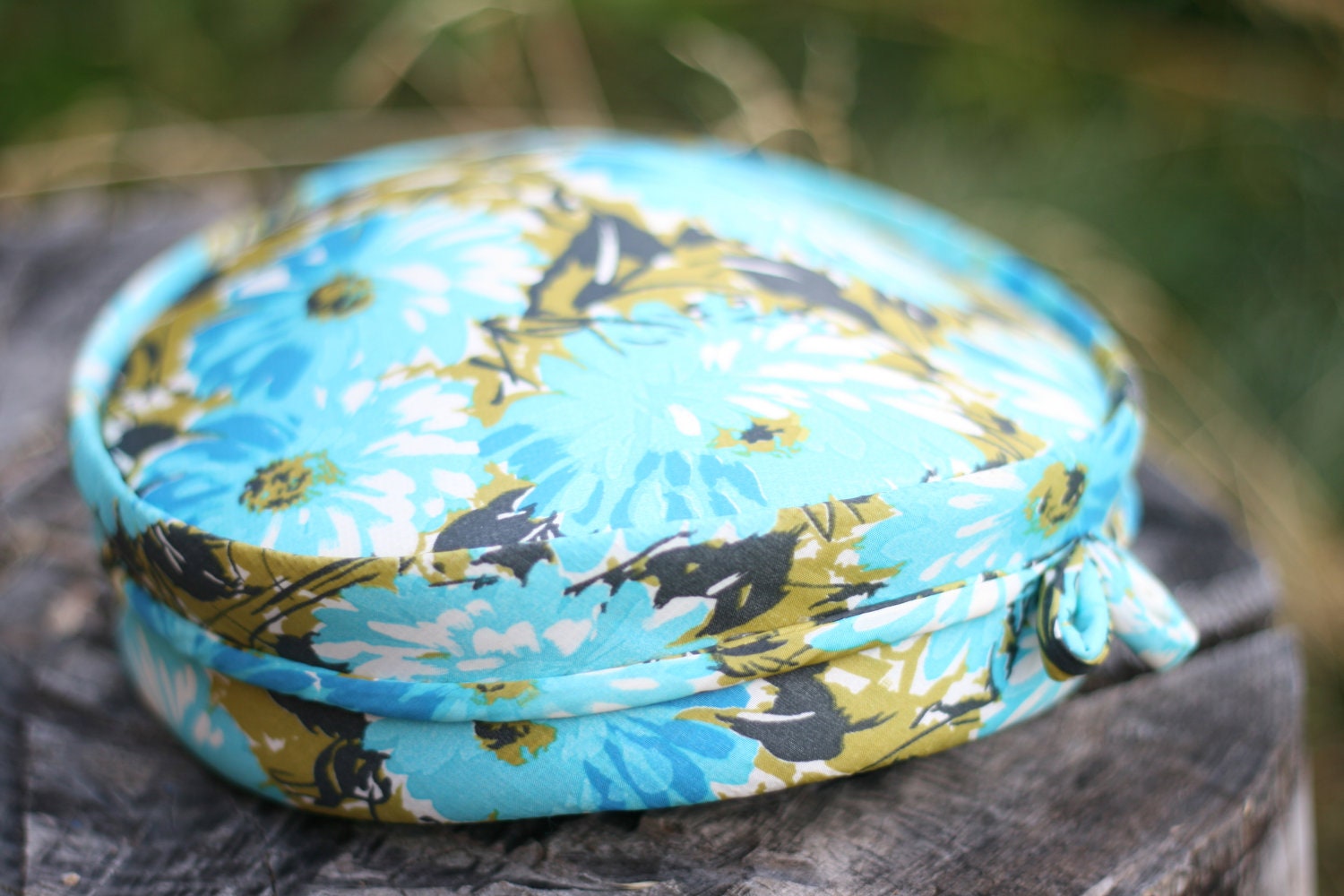 Vintage 1950's Floral Pill Box Hat with Hat Pin
