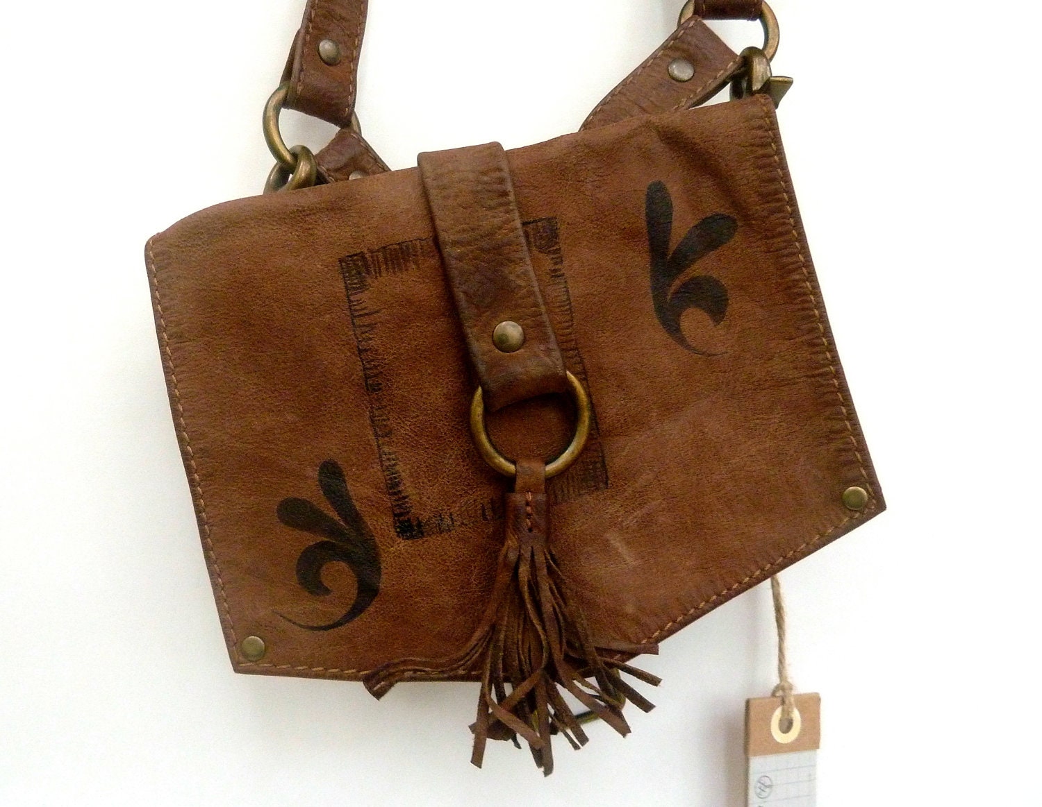 Hip Bag - Hand Painted Leather Hip Pouch from Alternative Apparel