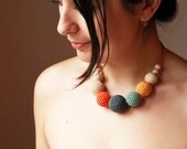 Woodland necklace  - nursing necklace breastfeeding statement jewelry strand necklace - rusteam ohtteam - brown orange grey