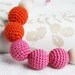 Hot pink and orange - nursing necklace breastfeeding teething toy statement jewelry strand necklace - rusteam ohtteam
