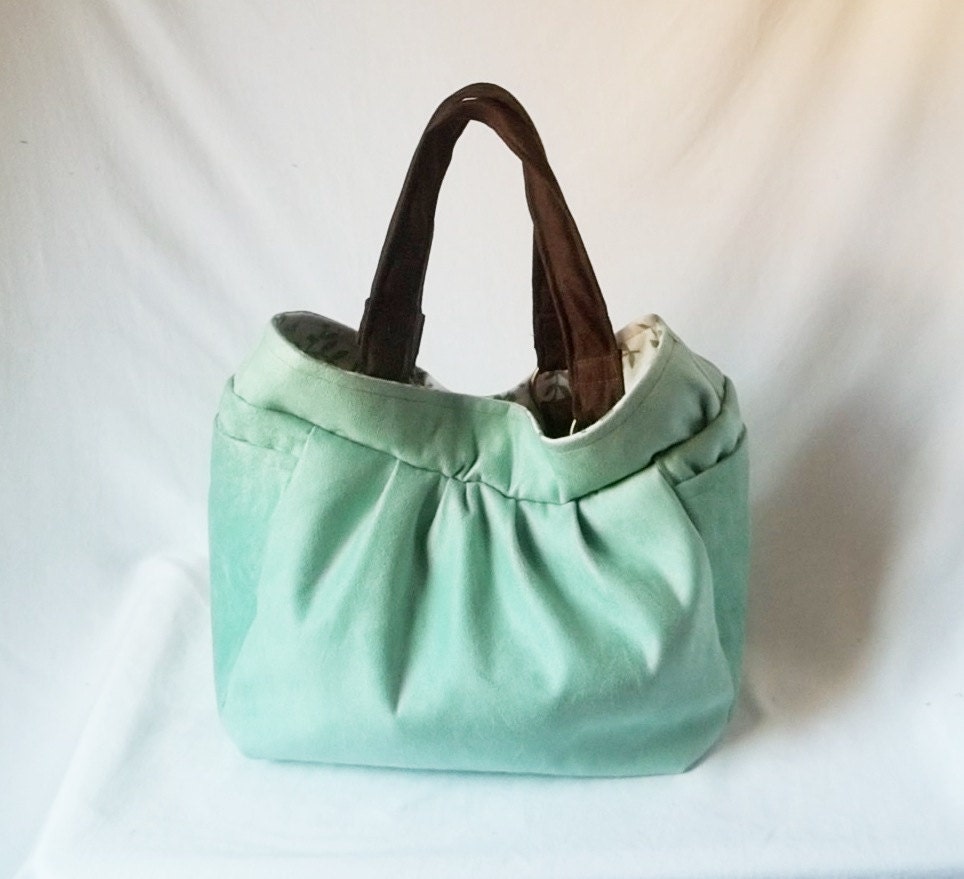 Mint Green Ultra Suede Hobo handbag - Animal Friendly Suede hobo - Made to Order