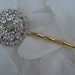 Starburst Crystal and Tiffany Blue Floret Bobby Pin