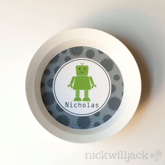 Robot Personalized Kids Bowl Il_570xn