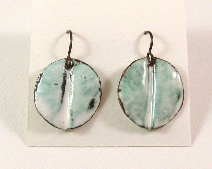Medium Fold Formed Enamel Earrings