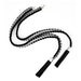 The Odile braided lariat tassel necklace in black and grey