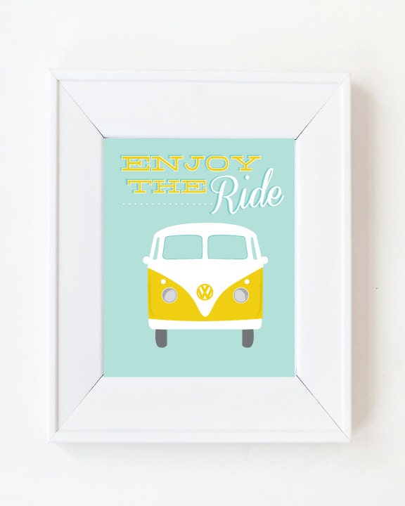 4x6 Enjoy the Ride Volkswagen Van print