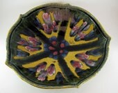 Large Ceramic Bowl - Pottery Wall Hanging - Porcelain Persian Flower Design - 440