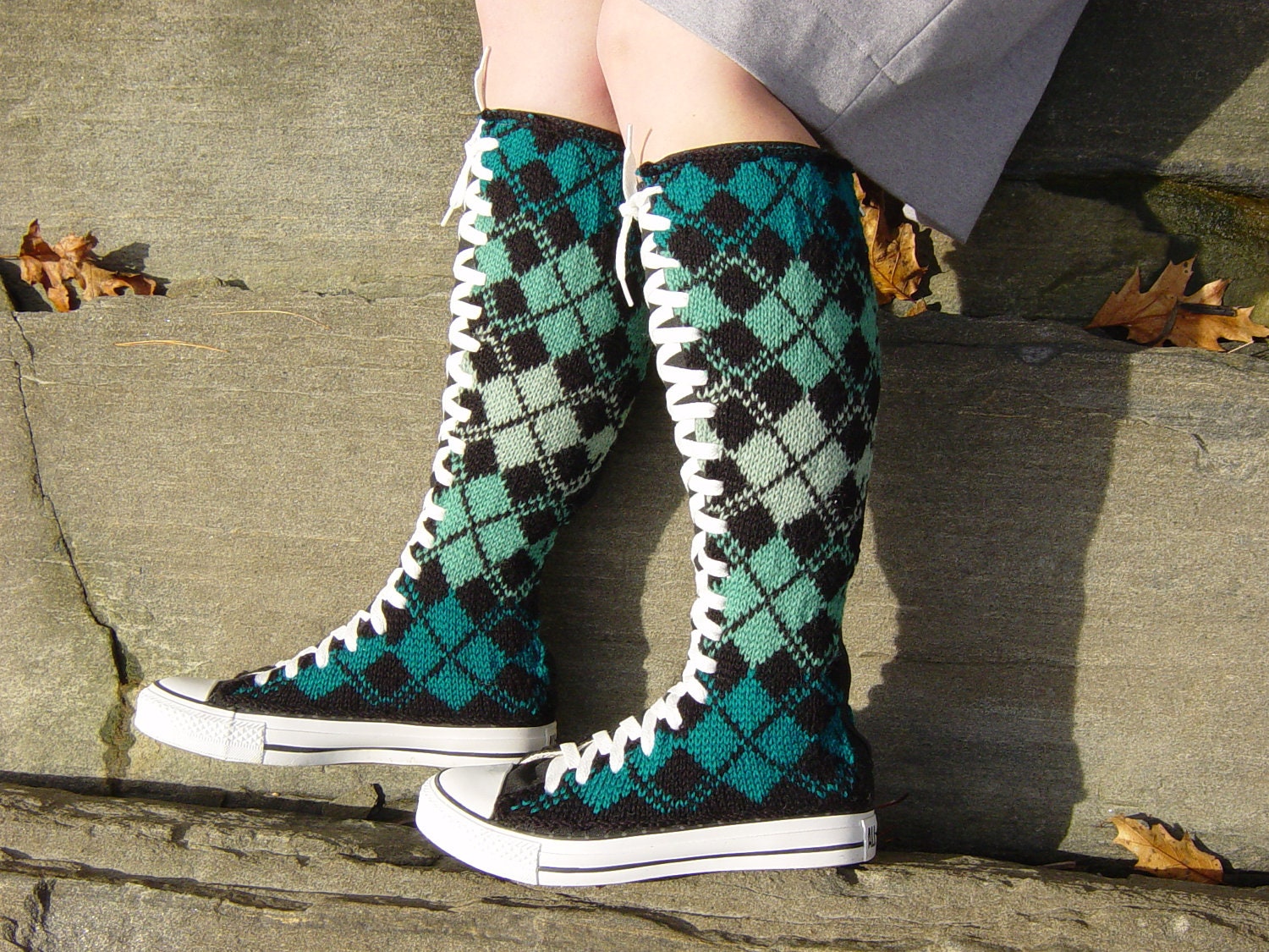 Extra Extra High Argyle Knit Chucks