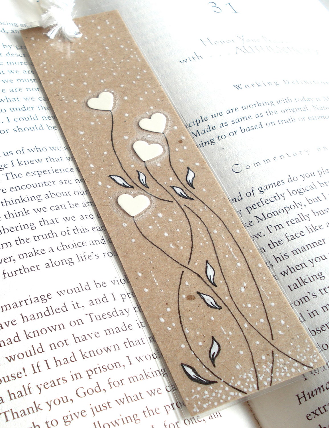 Winter Themed Handmade Bookmark