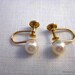 14k Solid Gold Cultured Pearl Earrings Screw On Back Maruwa Pearls Japan