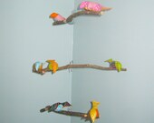 Bird Mobile-3 Tiers, pink, purple,cream, white, green, yellow, blue, orange
