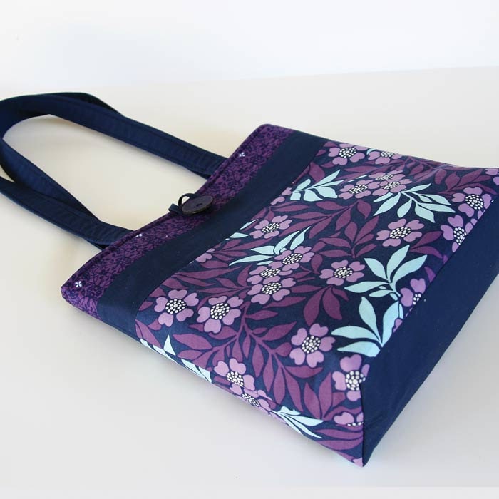 Medium Tote Cotton Tote Fall Handbag Fall Tote Purple Handbag purple Tote Floral Handbag