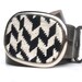 NEW Needlepoint Distorted Herringbone in Black n Ecru Belt Buckle