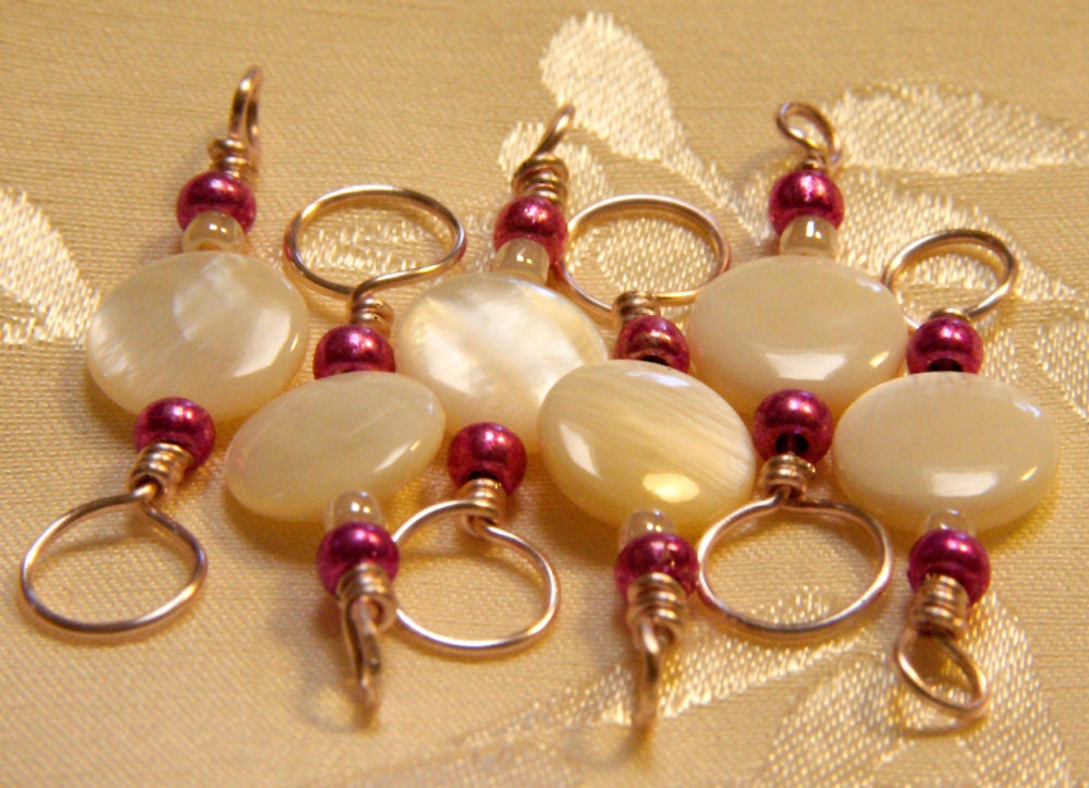 Pink Candy Icing Stitch Markers for Knitting