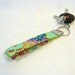 Wristlet Key Fob Kaffe Fassett Fabric Keyring Keychain Asian Circles Floral Lime Green Turquoise Purple Handmade MTO