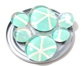 teal magnet set - made from recycled magazines