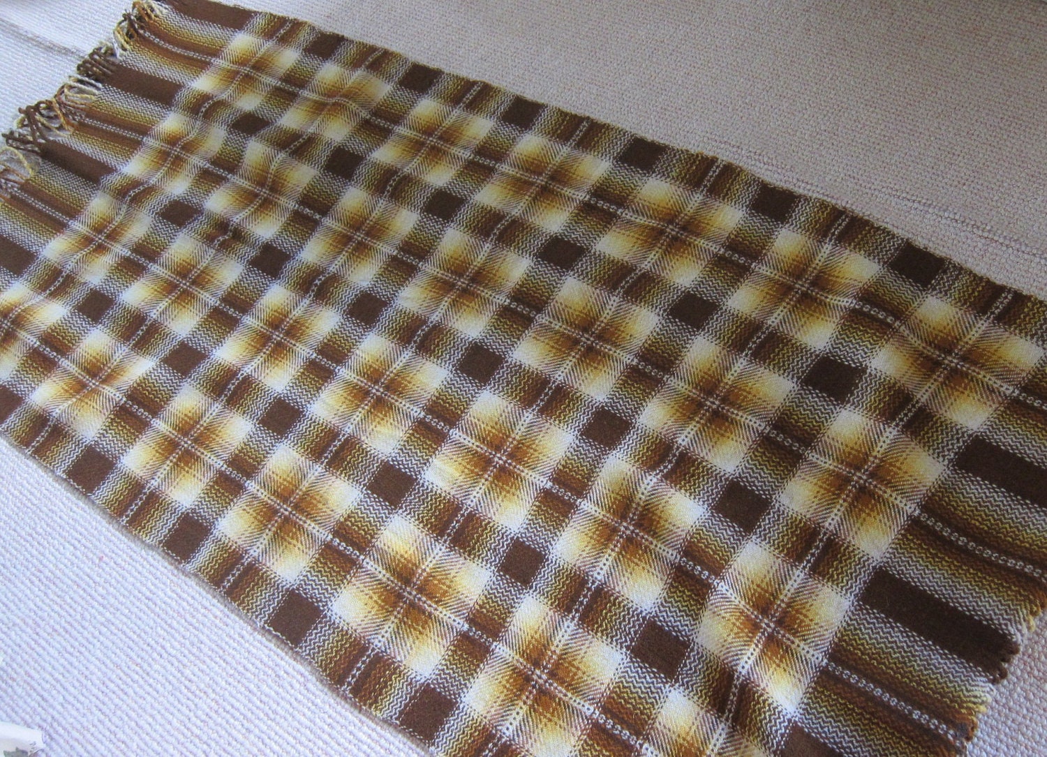 Hand woven vintage wool blanket