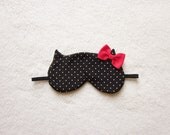 Red Bow Silk Cat Eye Mask